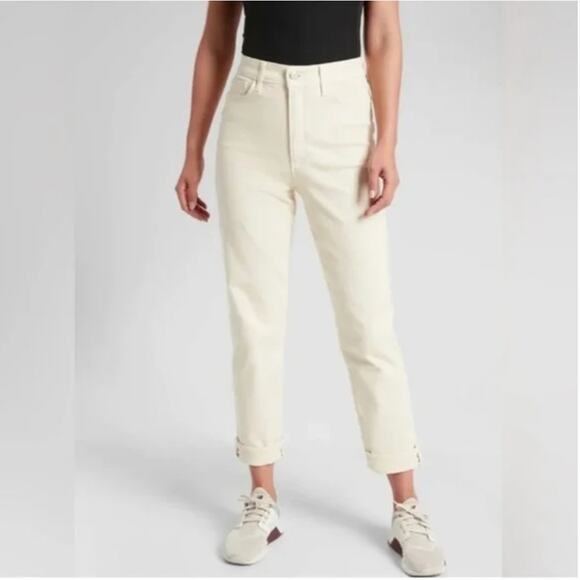 ATHLETA | Sculptex Flex HIgh Waist Straight Jeans in Bone Ecru Jeans | Size 4 - Picture 1 of 5